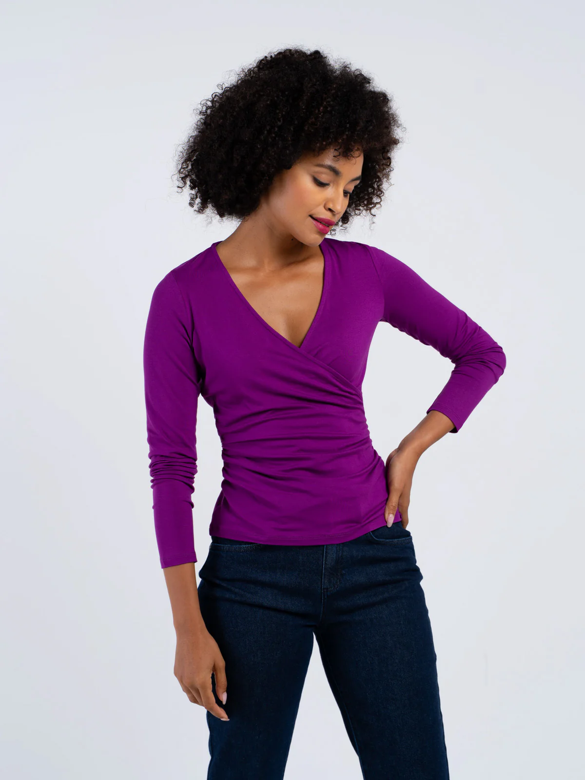 Long Sleeve Faux Wrap - Image 3