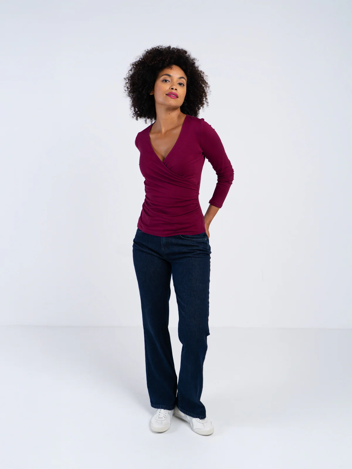Long Sleeve Faux Wrap - Image 32