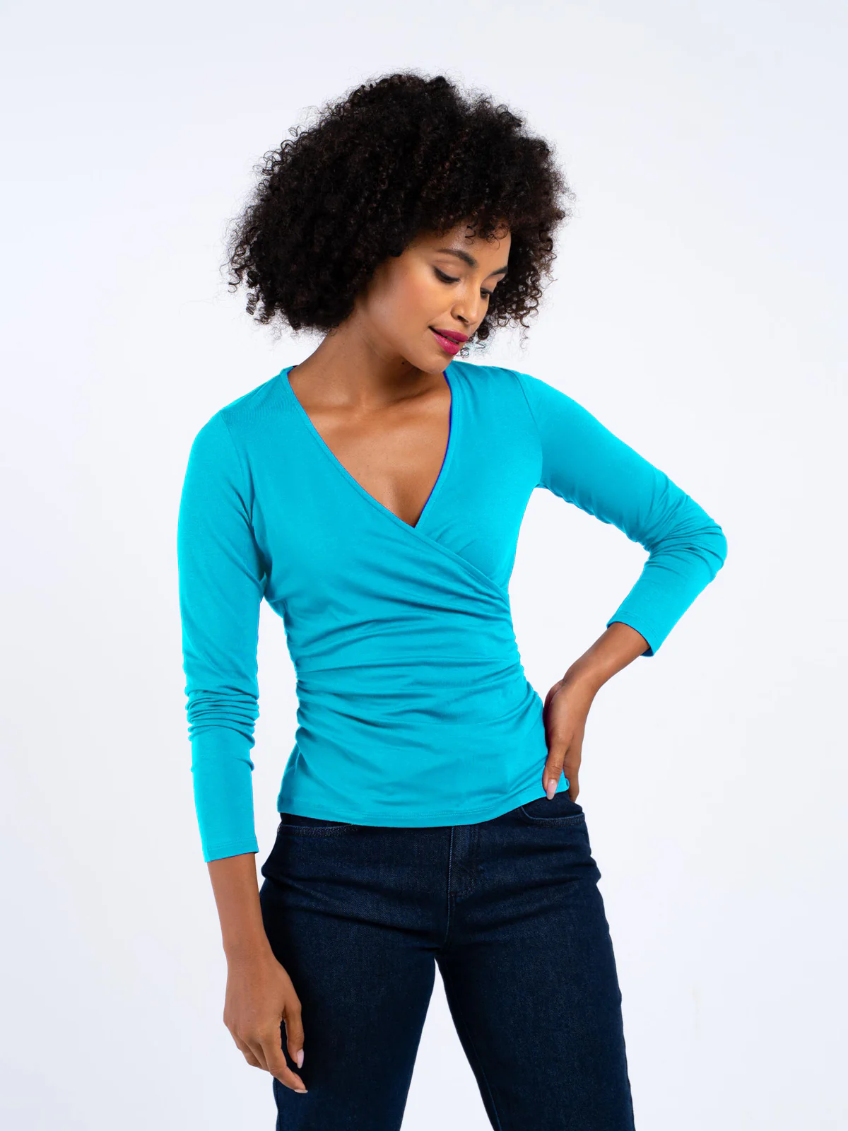 Long Sleeve Faux Wrap - Image 38