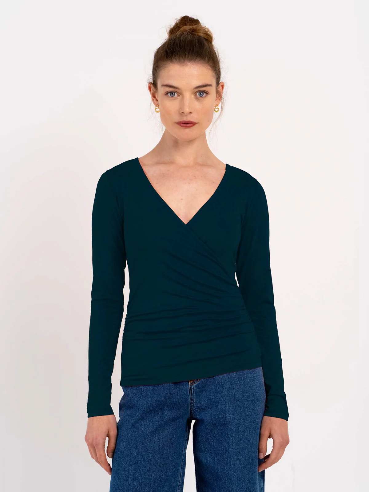 Long Sleeve Faux Wrap - Image 42